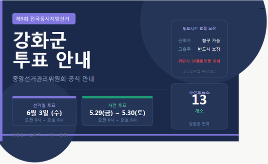 6월 3일 강화군 투표, 미리 준비하세요