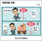 [바른언론 만평] 뚝심 전략 통했네!