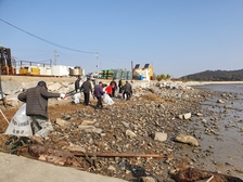 교동면 노인회, 해안가 및 나들길 청소 나서