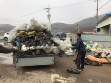 양도면 이장단, 영농폐비닐 수거작업 실시