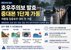 행정안전부, 호우주의보 발효에 중대본 1단계 가동…“집중호우 대비 비상