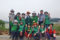 송해면 새마을 부녀회‘봄맞이 꽃길 가꾸기’구슬땀
